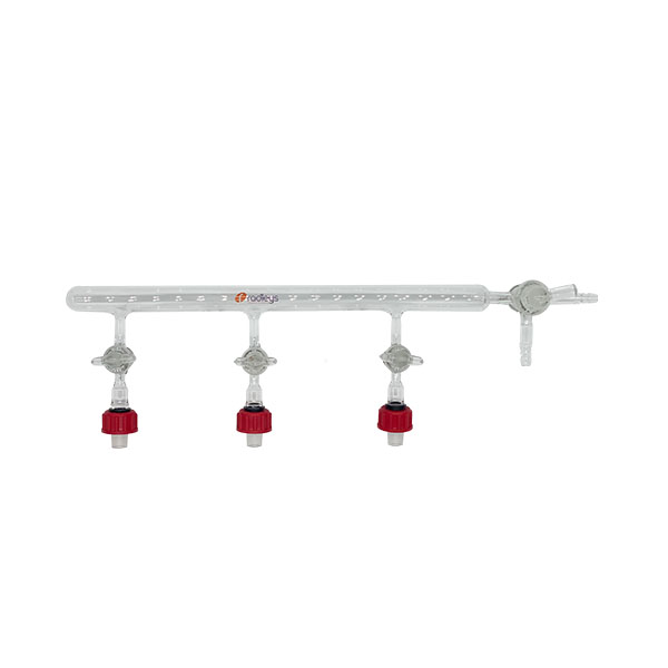 3 Position Single Bank Vacuum Manifold w Springloaded Stopcock