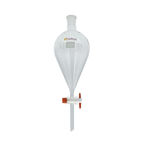 500ml Conical Separating Funnel B24 Socket w: PTFE Key