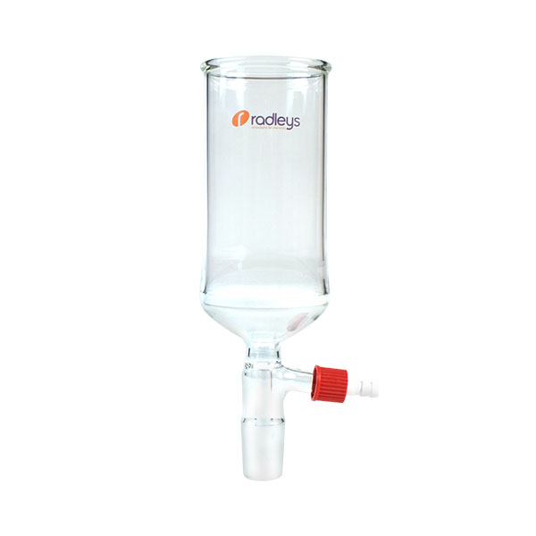 400ml Cylindrical Filter Funnel B24 Cone + GL14 Sidearm Porosity 1