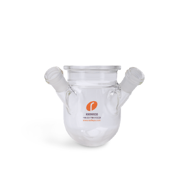 RR99930 100ml Wide Neck Flask 2xB14:23 Sidearms + Septa Port
