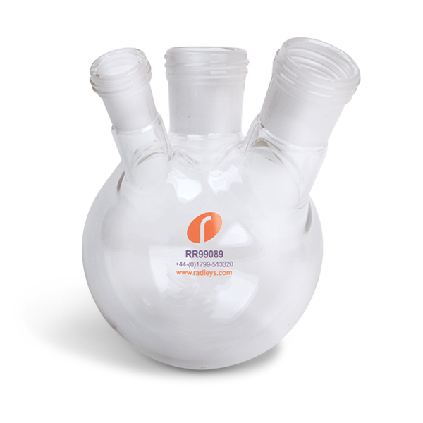 RR99089 250ml Reaction Flask with 1xB14:23 + 1xB24:29 Sidearm + Septa Port