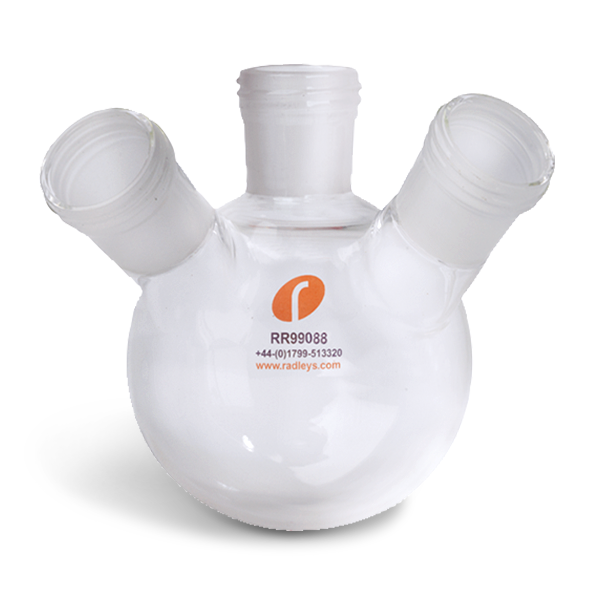 RR99088 250ml Reaction Flask with 2xB24:29 Sidearm + Septa Port