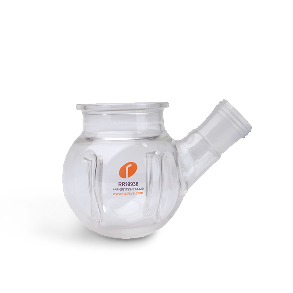 RR99936 250ml Baffled Wide Neck Flask B24:29 Sidearm + Septa Port