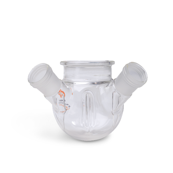 RR99937 250ml Baffled Wide Neck Flask 2xB24:29 Sidearms + Septa Port