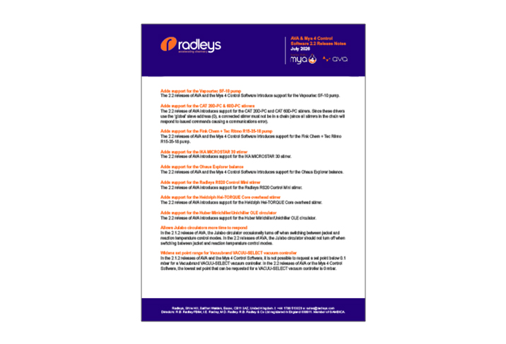 Mya 4 and AVA Software Release Notes 2-2 - Thumbnail